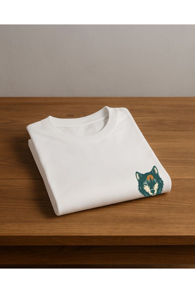 Tişört Unisex (Kurt) Kadin Beyaz - 2XL