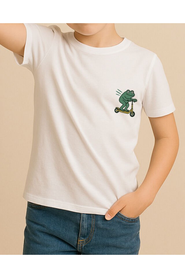 Tişört Unisex (Kurt) Erkek Beyaz - 4-5 Yaş