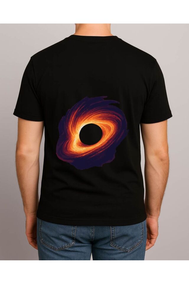 Tişört Unisex (Kara Delik) Erkek Si̇yah - M
