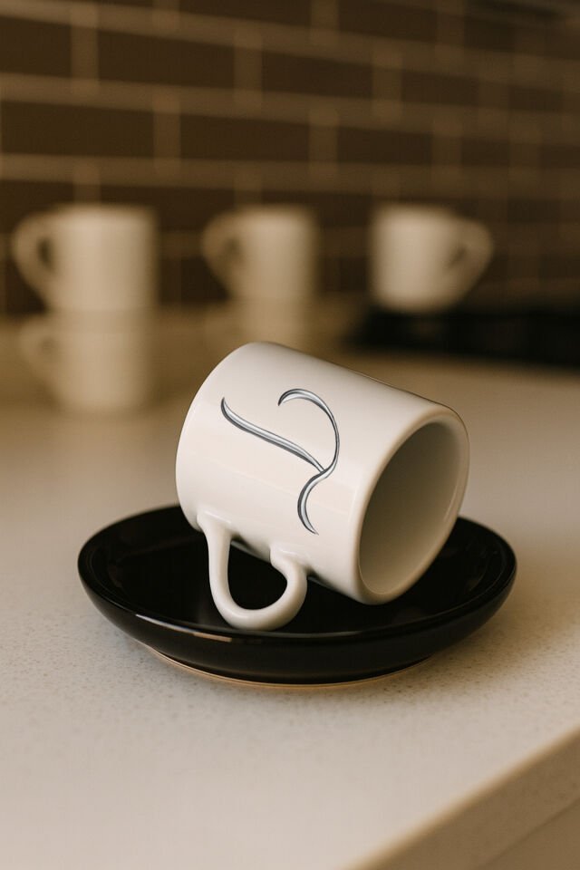 Türk Kahvesi Fincanı Harf Baskılı