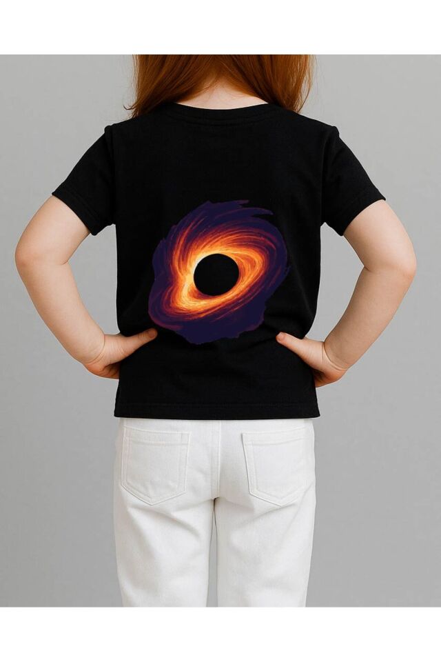 Tişört Unisex Çocuk (Kara Delik) Kiz Si̇yah - 4-5 Yaş