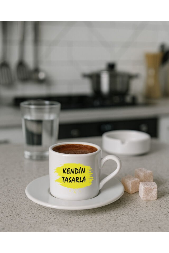 Kendin tasarla bardak - Kişiye özel bardak Türk Kahvesi Fincanı
