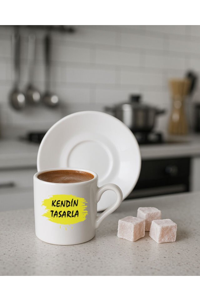 Kendin tasarla bardak - Kişiye özel bardak Türk Kahvesi Fincanı