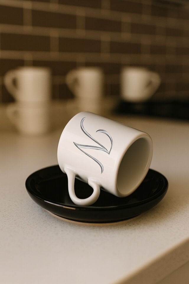 Baş Harf Baskılı Türk Kahvesi Fincanı