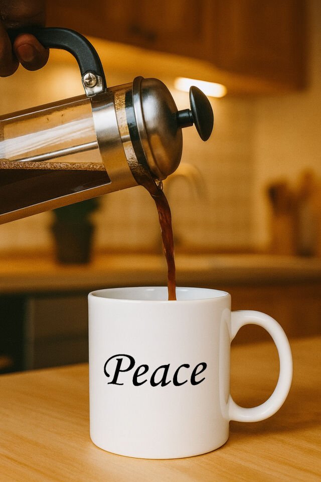 Yazılı Beyaz Bardak Peace