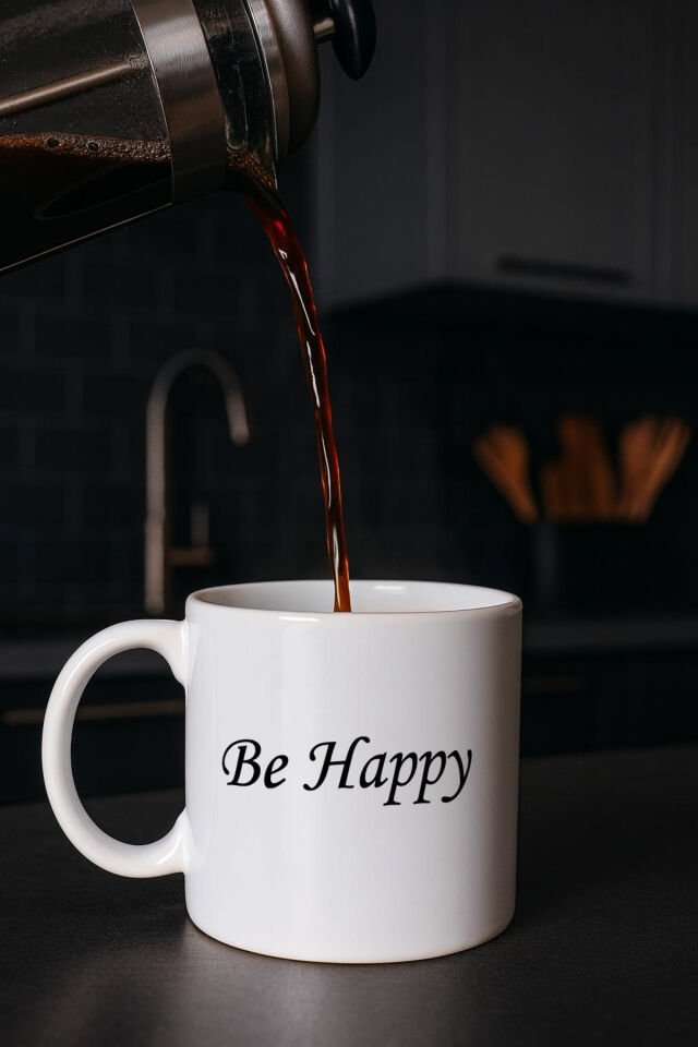 Yazılı Beyaz Bardak Be Happy