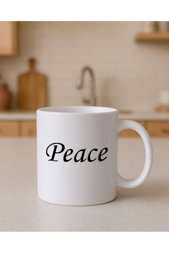 Yazılı Beyaz Bardak