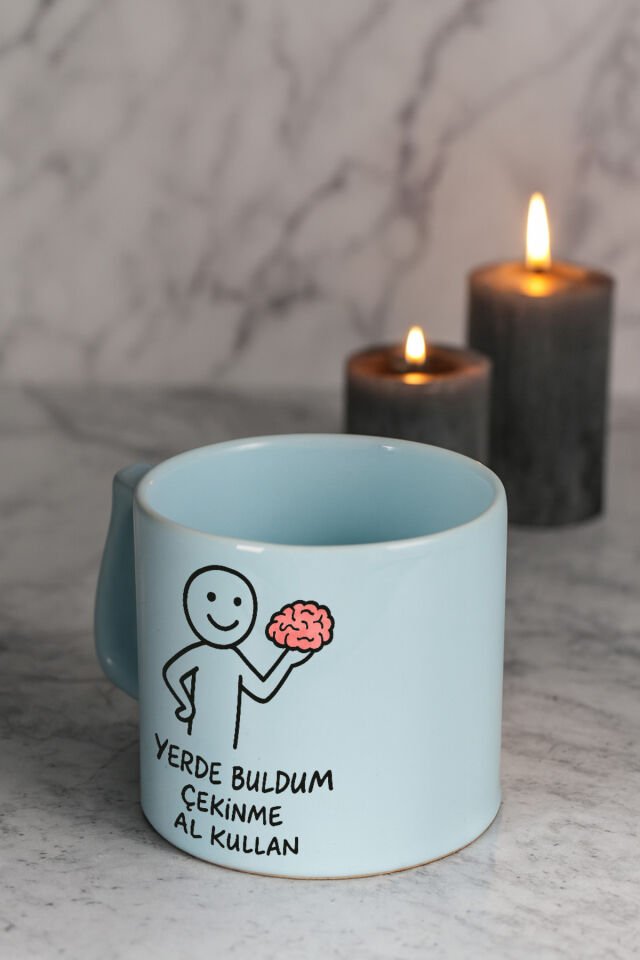 Renkli kulplu bardak - Beyin Mavi̇