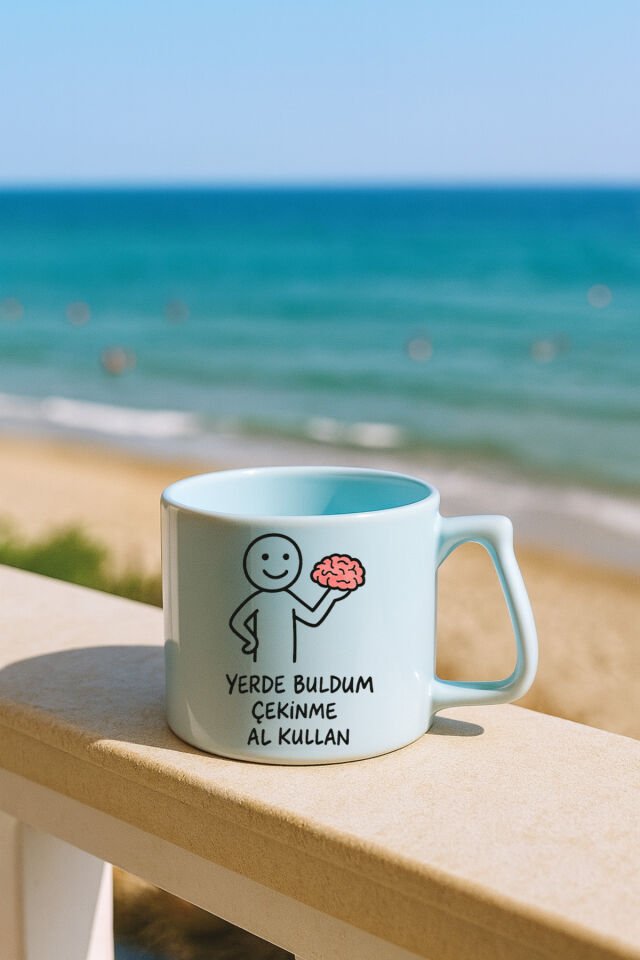Renkli kulplu bardak - Beyin Mavi̇