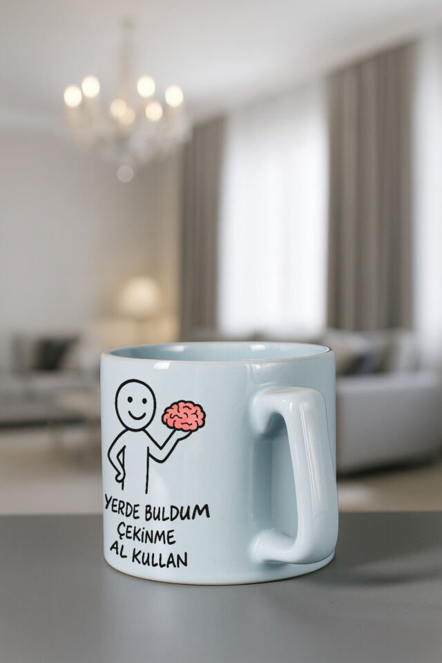 Renkli kulplu bardak - Beyin Mavi̇