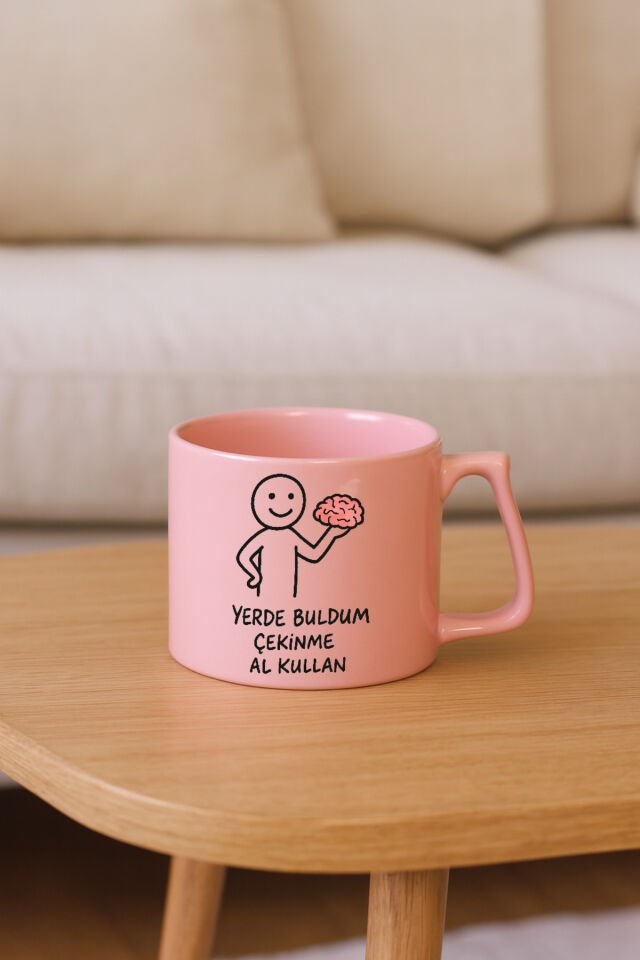 Renkli kulplu bardak - Beyin Pembe