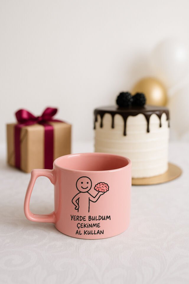 Renkli kulplu bardak - Beyin Pembe