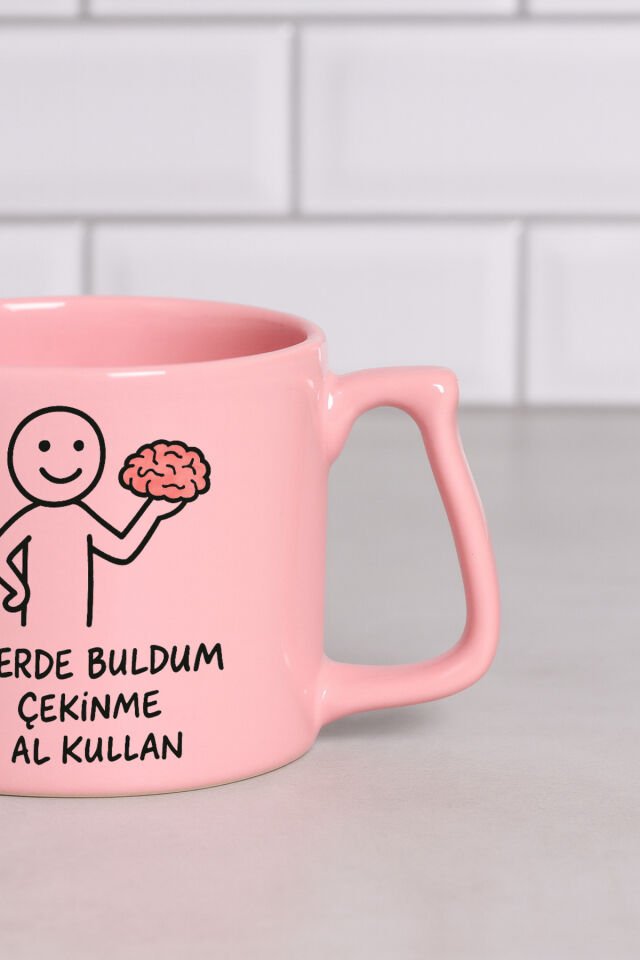 Renkli kulplu bardak - Beyin Pembe