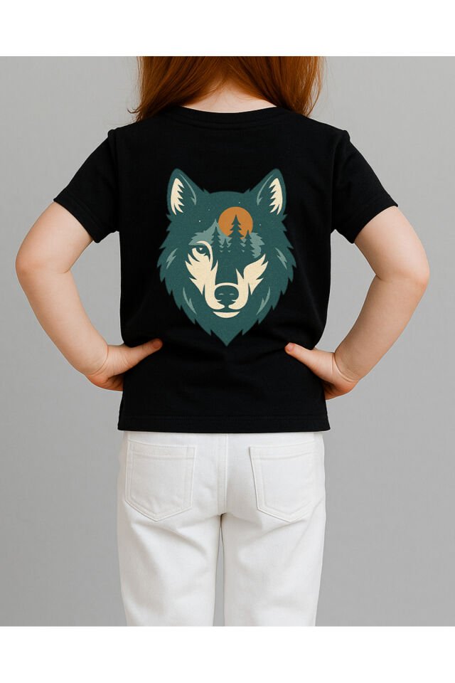 Tişört Unisex Çocuk (Kurt) Kiz Si̇yah - 4-5 Yaş