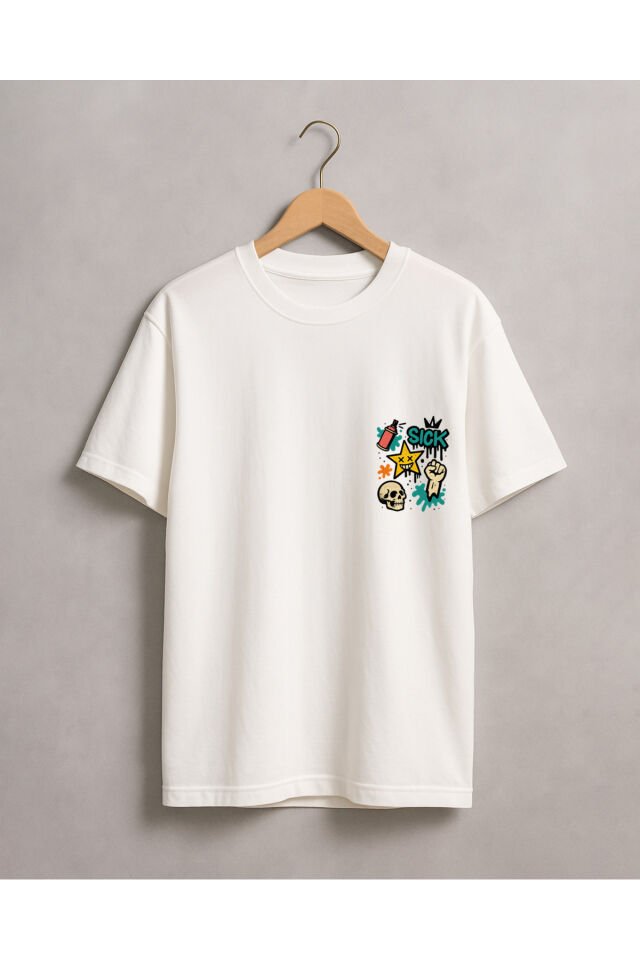 Tişört Unisex (Kurukafa) Kadin Beyaz - 2XL