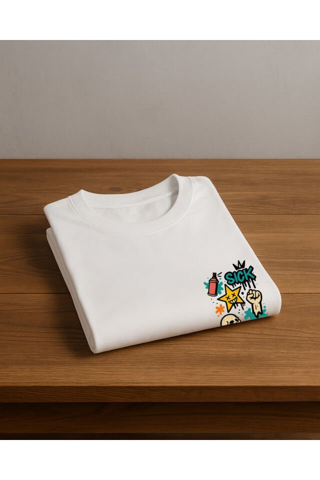Tişört Unisex (Kurukafa) Erkek Beyaz - S