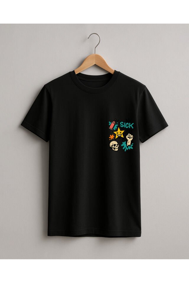 Tişört Unisex (Kurukafa) Erkek Si̇yah - S