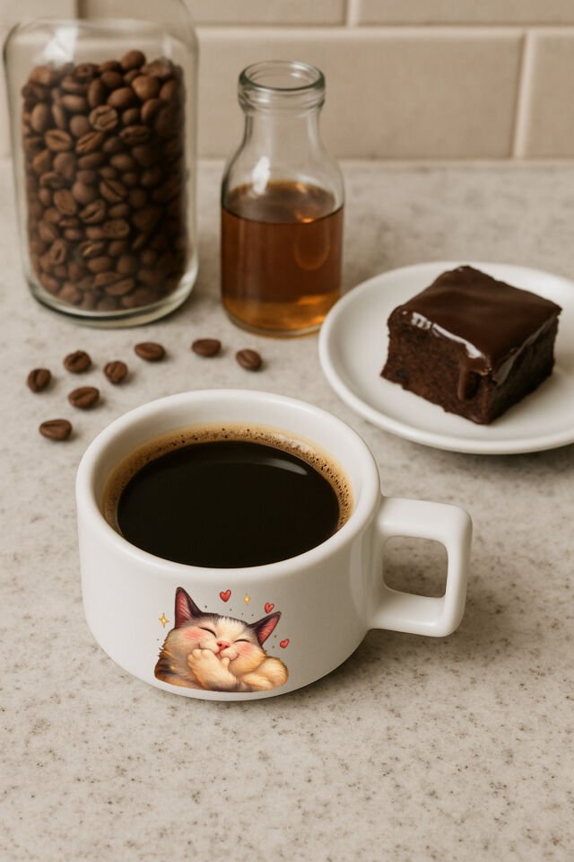 Kahve Bardağı PATİ EL Utanan Kedi̇