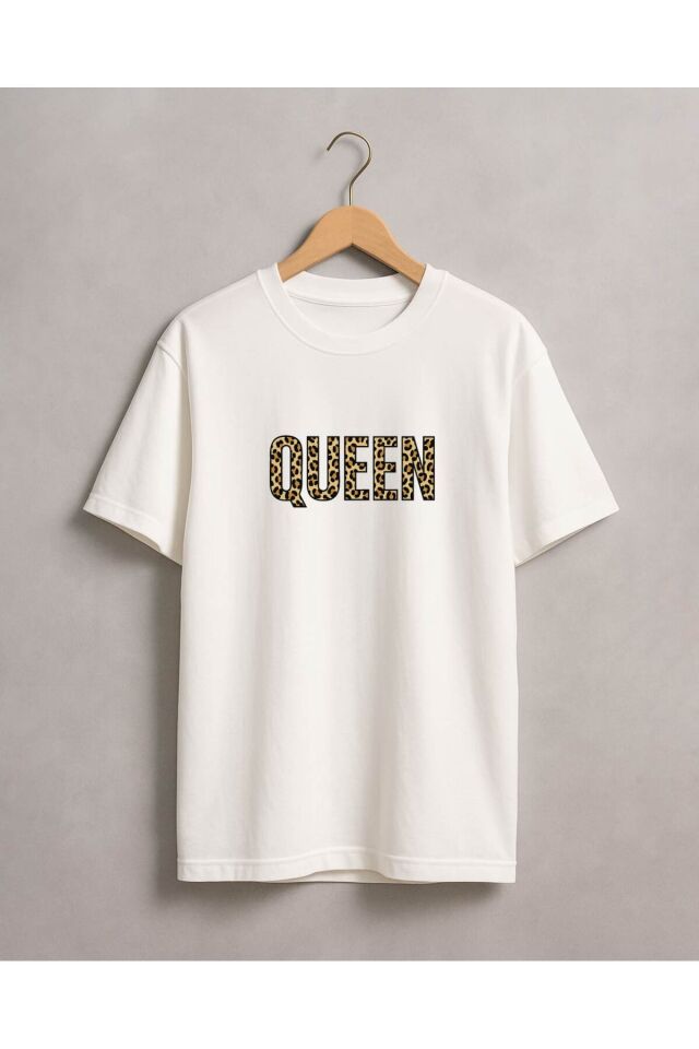 Tişört Unisex Çocuk (Leopar Queen) Kiz Beyaz - 4-5 Yaş