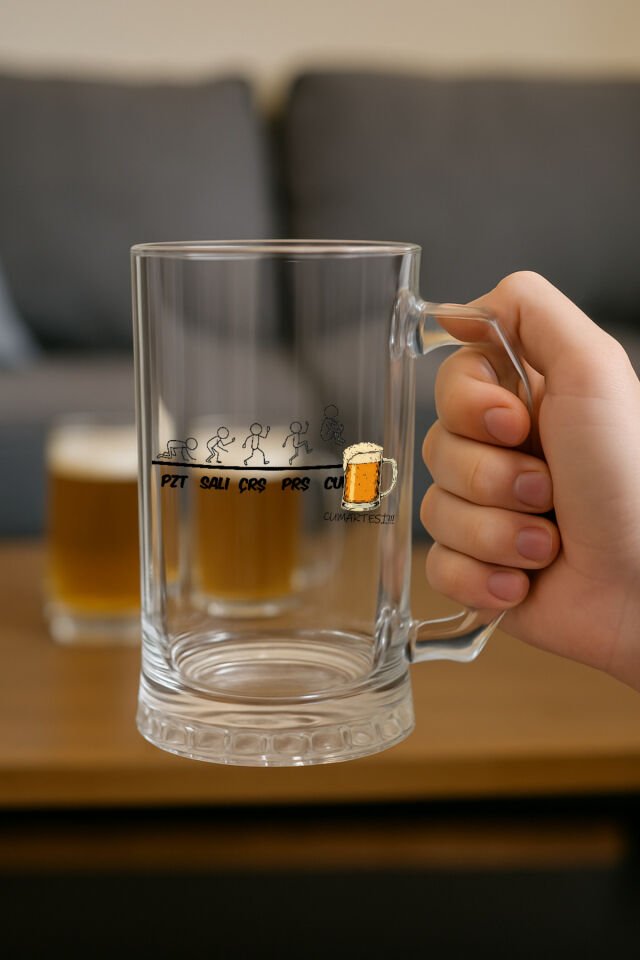 Bira Bardağı Gün Baskılı Cam