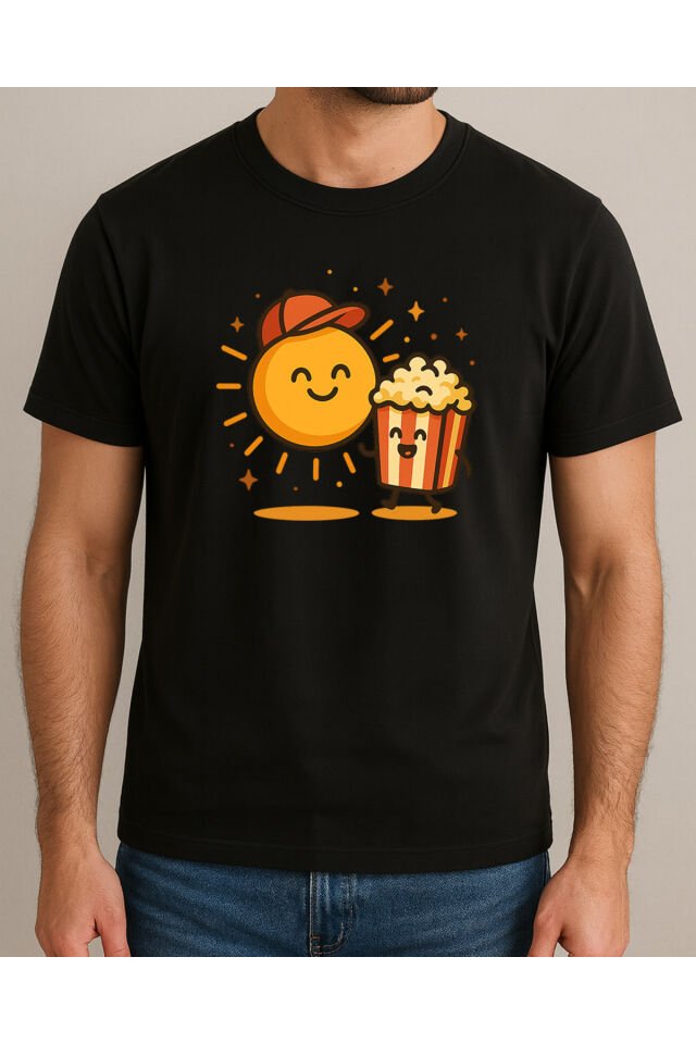 Tişört Unisex (Mısır Güneş) Erkek Si̇yah - L