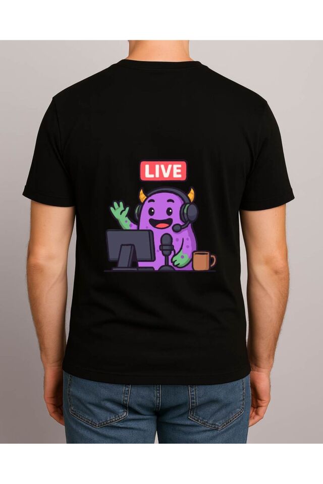Tişört Unisex (Live Mor Yaratık) Erkek Si̇yah - M