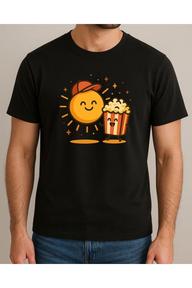 Tişört Unisex (Mısır Güneş) Erkek Si̇yah - XL