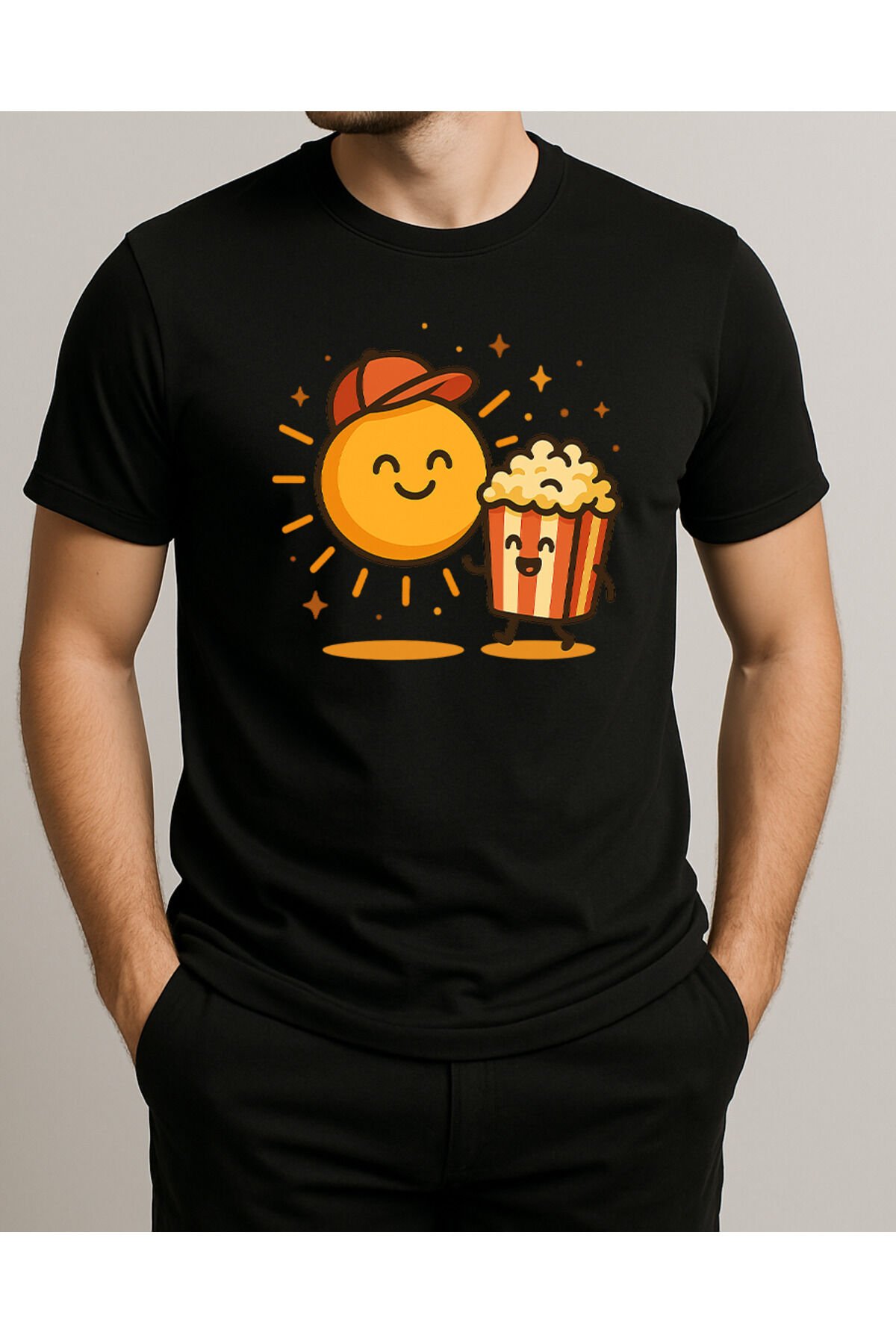 Tişört Unisex (Mısır Güneş) Erkek Si̇yah - XL