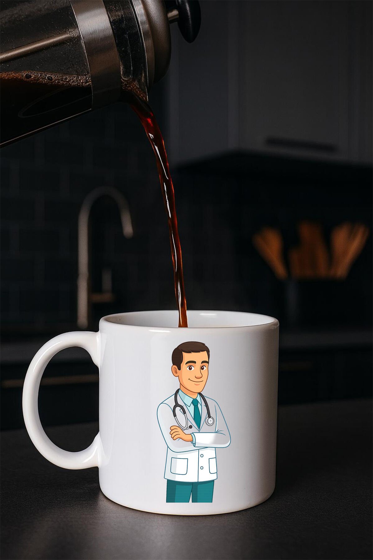 Meslek Baskılı Kupa Erkek Doktor