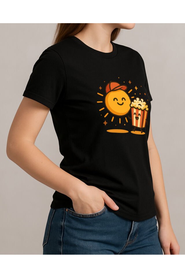 Tişört Unisex (Mısır Güneş) Kadin Si̇yah - XL