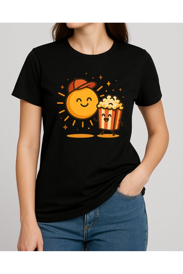 Tişört Unisex (Mısır Güneş) Kadin Si̇yah - XL