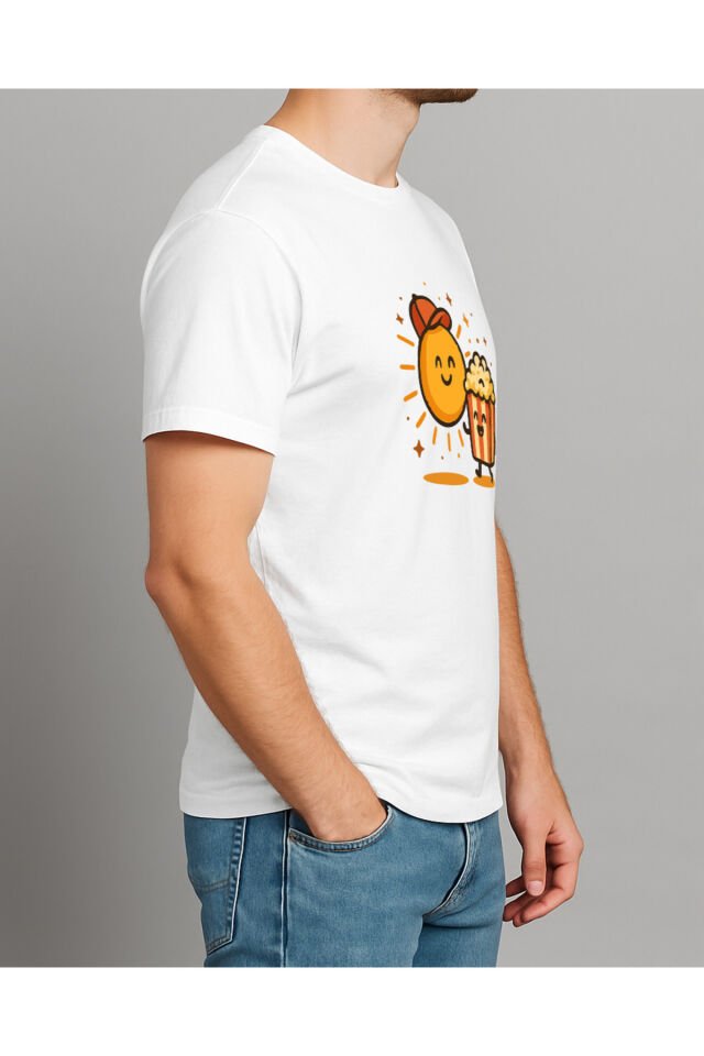 Tişört Unisex (Mısır Güneş) Erkek Beyaz - M