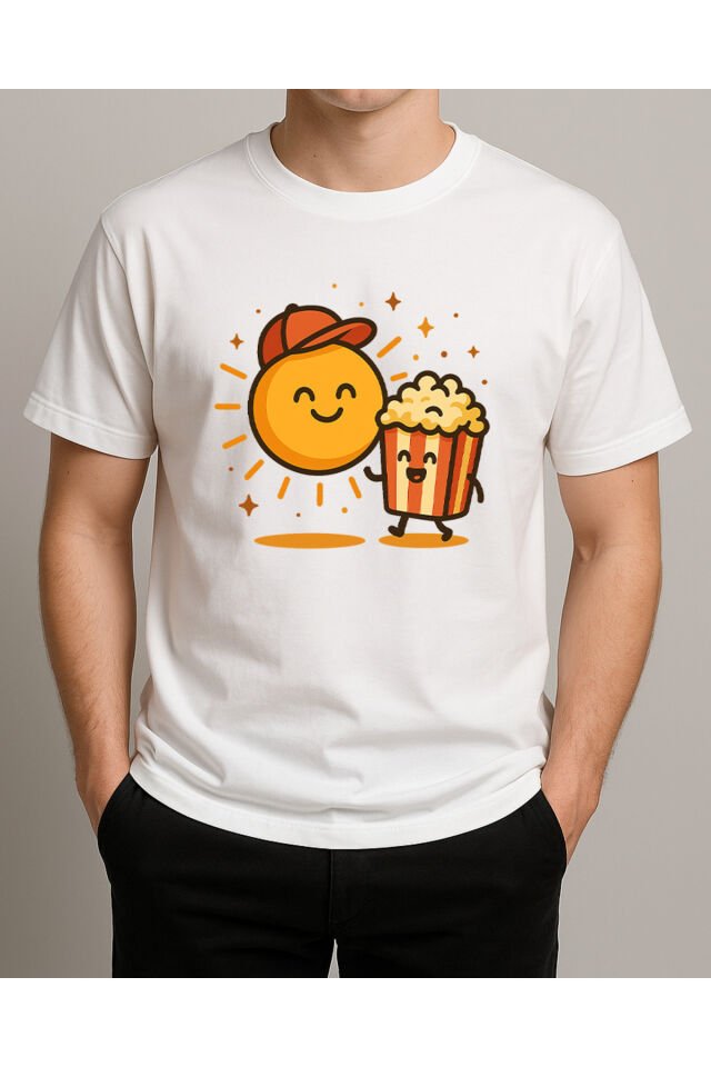 Tişört Unisex (Mısır Güneş) Erkek Beyaz - XL