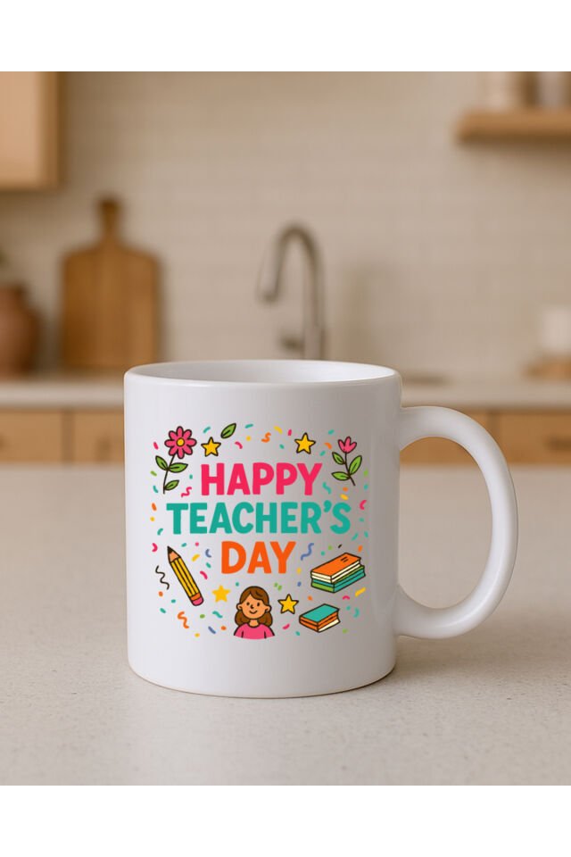 Öğretmenler Günü Baskılı Kupa Si̇yah