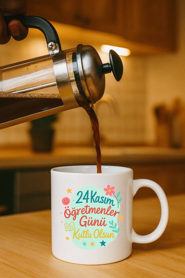 Öğretmenler Günü Baskılı Kupa Sari
