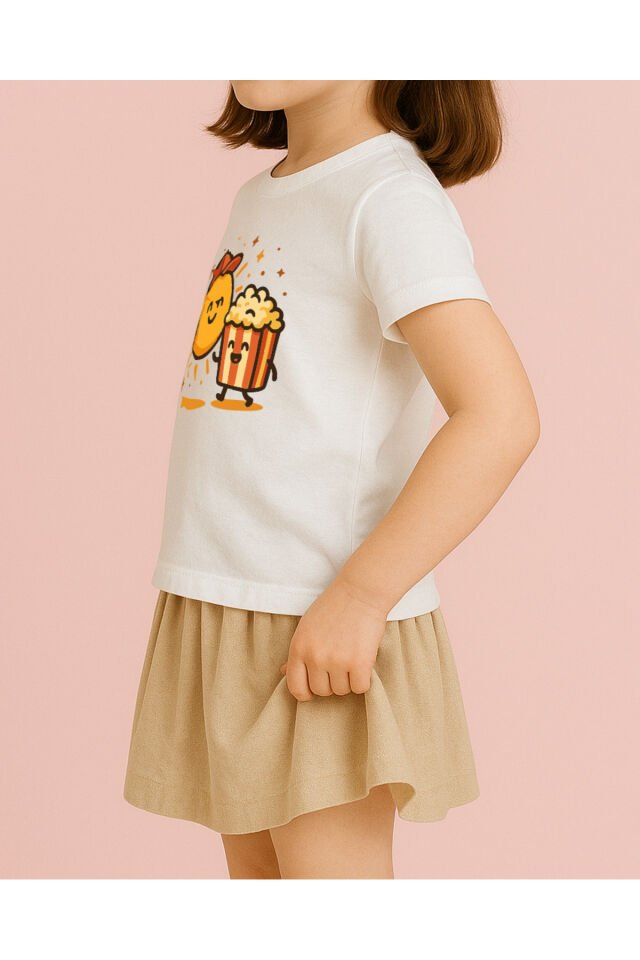 Tişört Unisex Çocuk (Mısır Güneş) Kiz Beyaz - 4-5 Yaş
