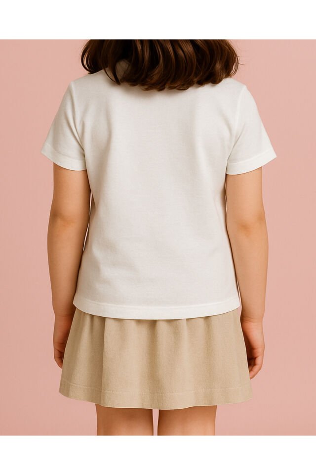 Tişört Unisex Çocuk (Mısır Güneş) Kiz Beyaz - 4-5 Yaş