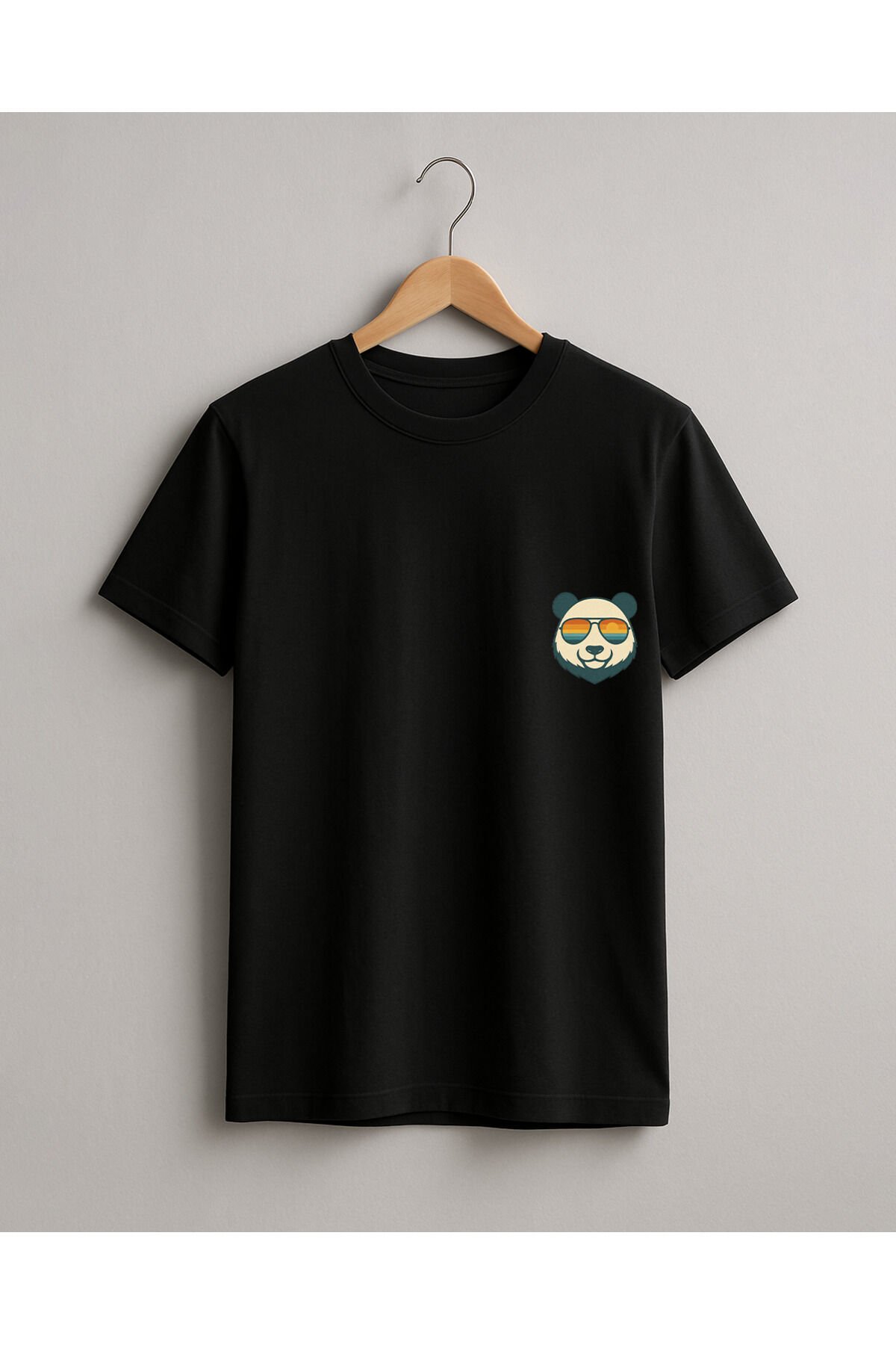 Tişört Unisex (Panda) Erkek Si̇yah - 2XL