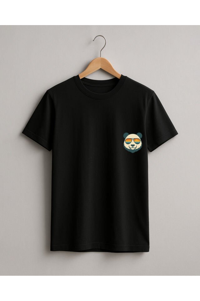 Tişört Unisex (Panda) Erkek Si̇yah - M