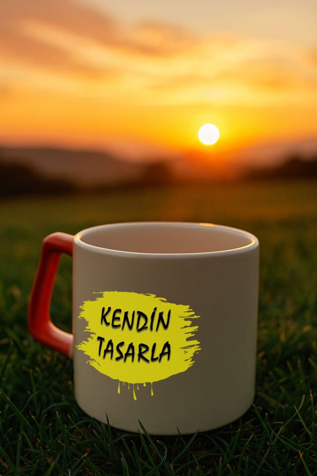 Kendin tasarla bardak - Kişiye özel bardak Turuncu2