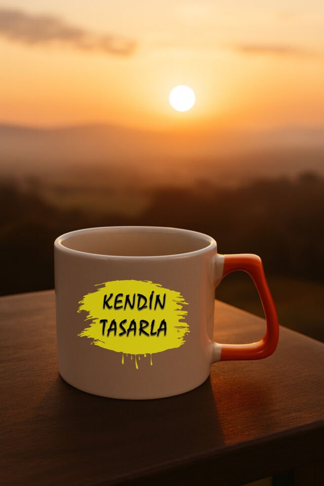 Kendin tasarla bardak - Kişiye özel bardak Turuncu2