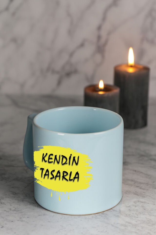 Kendin tasarla bardak - Kişiye özel bardak Tam Mavi2