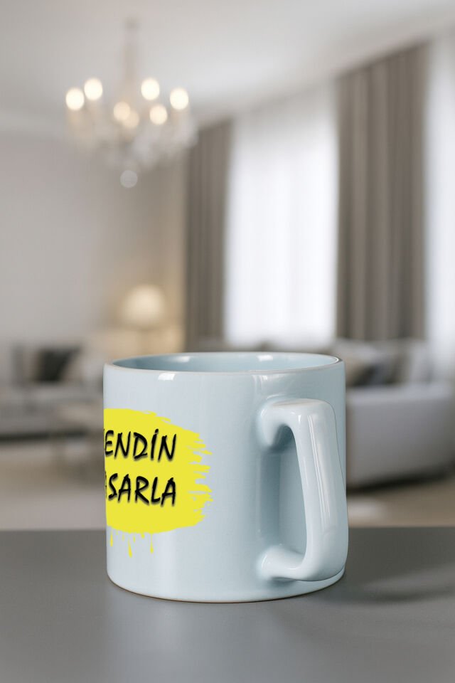 Kendin tasarla bardak - Kişiye özel bardak Tam Mavi2