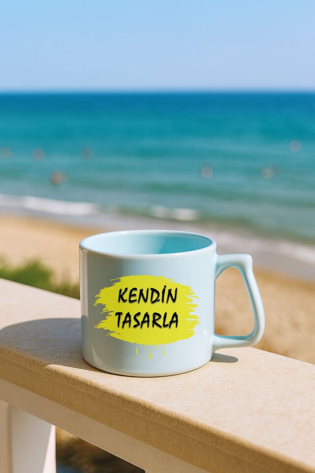 Kendin tasarla bardak - Kişiye özel bardak Tam Mavi2