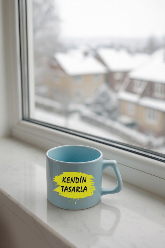 Kendin tasarla bardak - Kişiye özel bardak Tam Mavi2