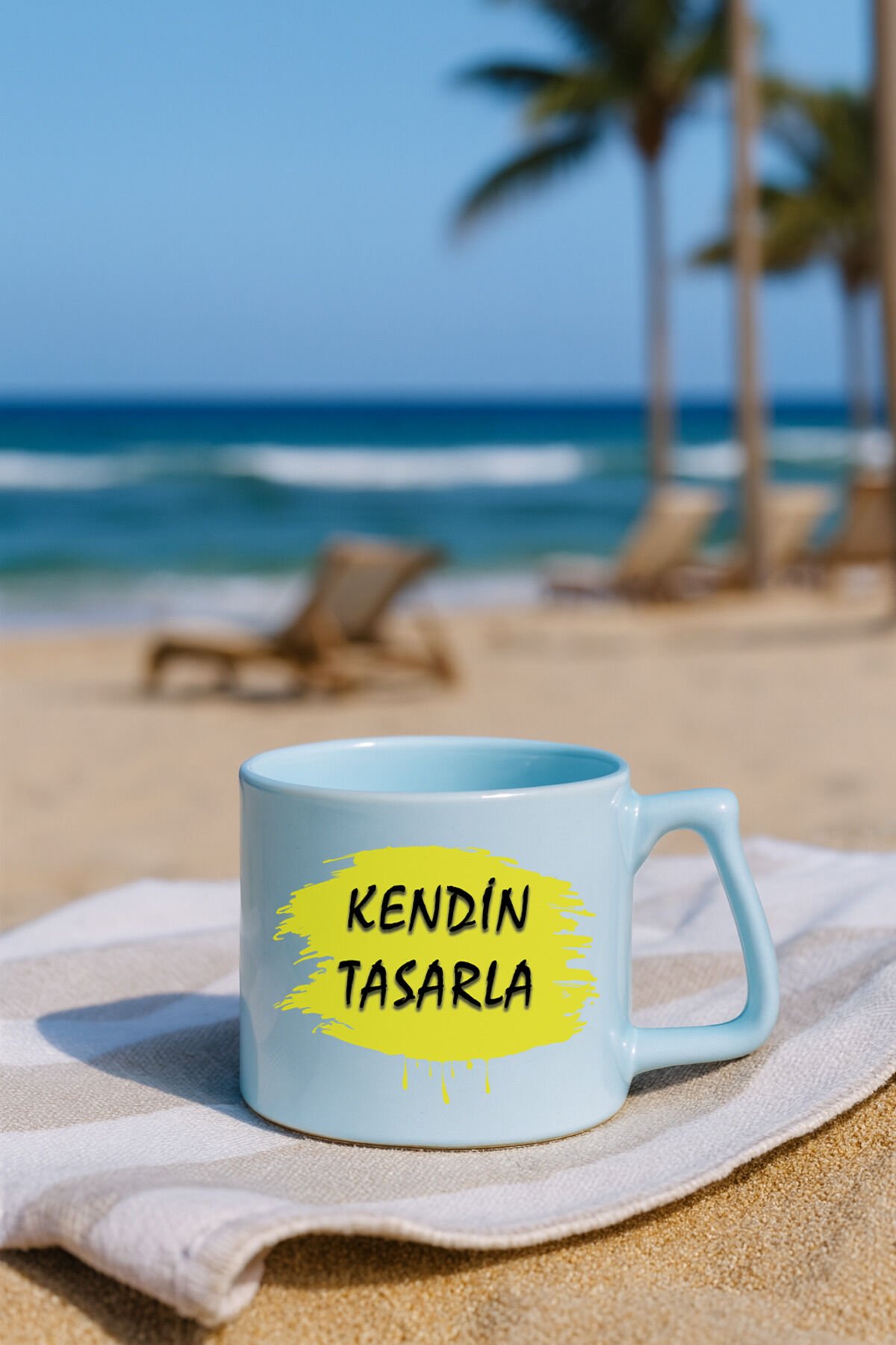 Kendin tasarla bardak - Kişiye özel bardak Tam Mavi2