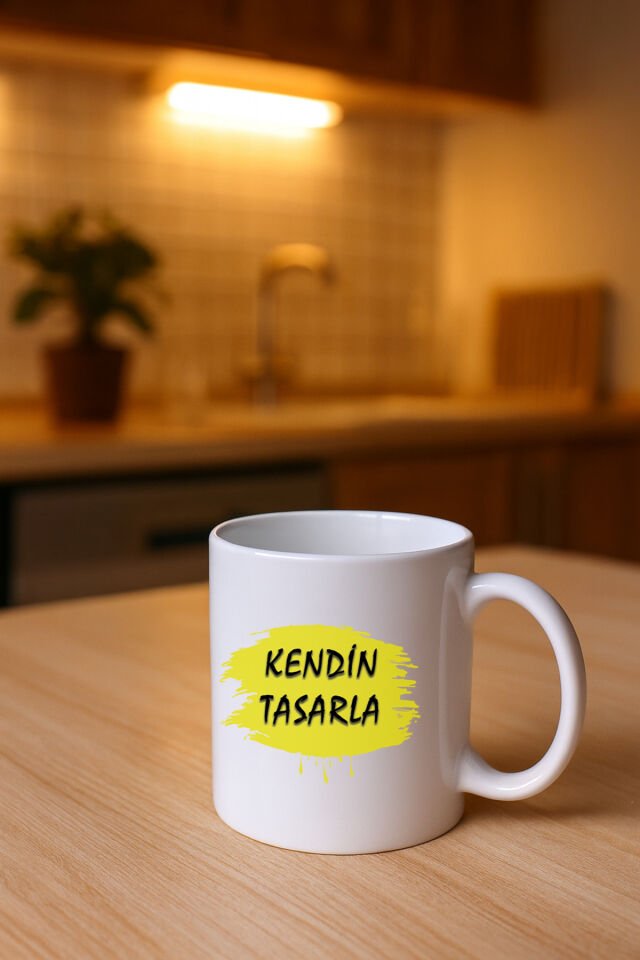 Kendin tasarla bardak - Kişiye özel bardak Düz Beyaz Kupa