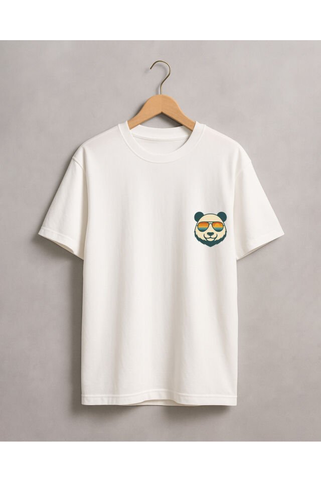 Tişört Unisex Çocuk (Panda) Erkek Beyaz - 10-11 Yaş