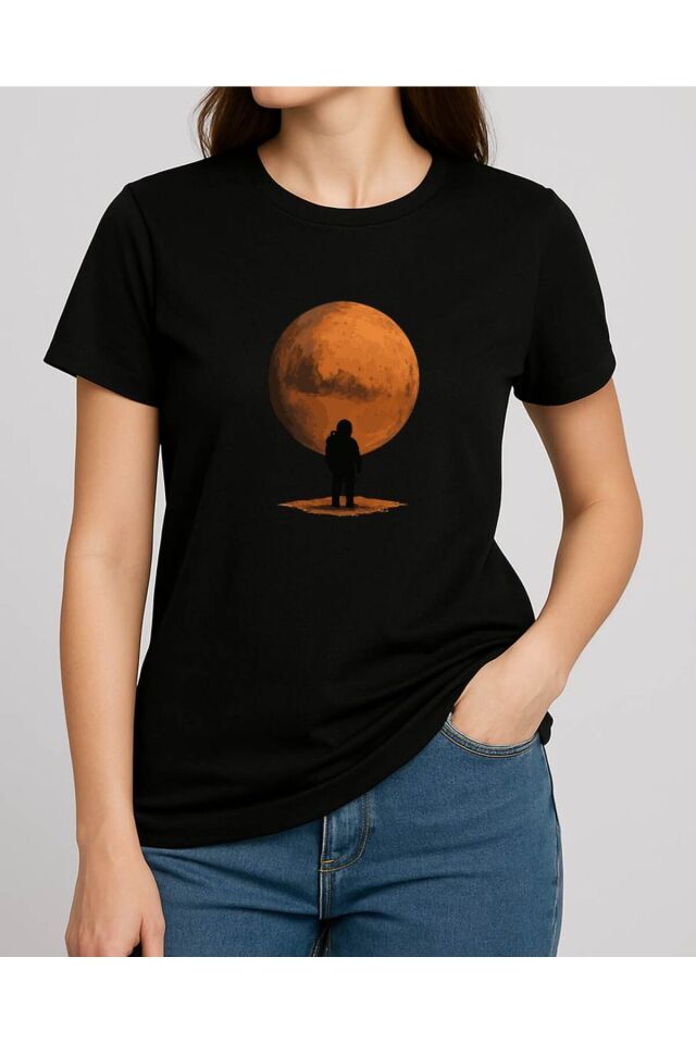 Tişört Unisex (Mars) Kadin Si̇yah - S