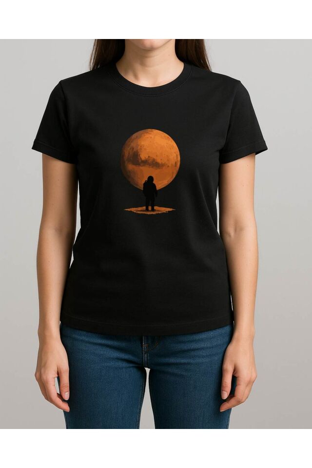 Tişört Unisex (Mars) Kadin Si̇yah - XL